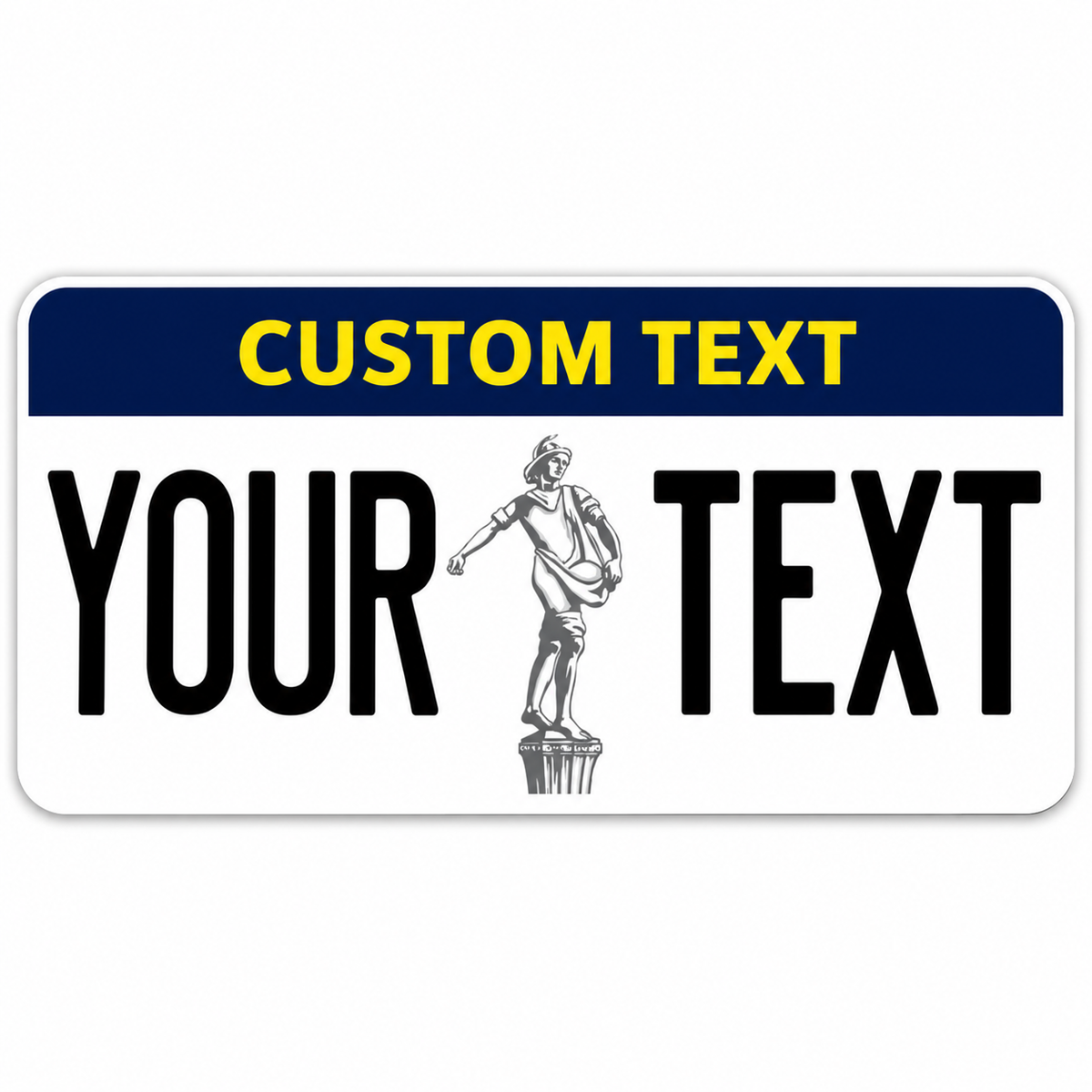 Navy Yellow Statue Plate
